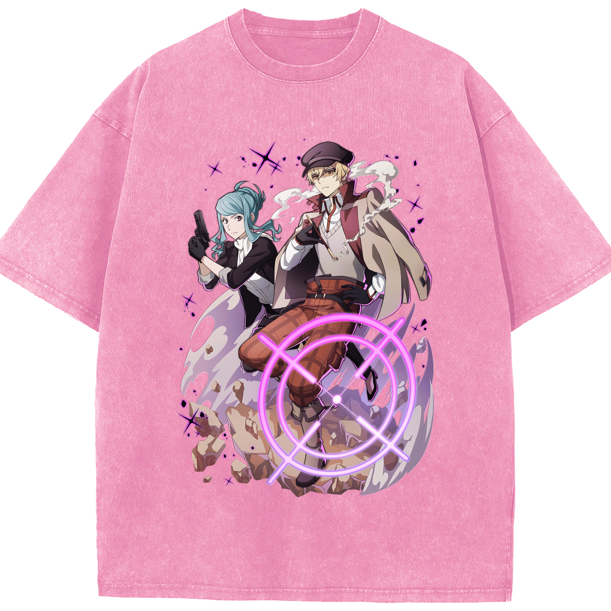 （画像用） 文豪ストレイドッグス Bungo Stray Dogs 綿100% ヴィンテージ風 半袖Tシャツ（フロントプリント）